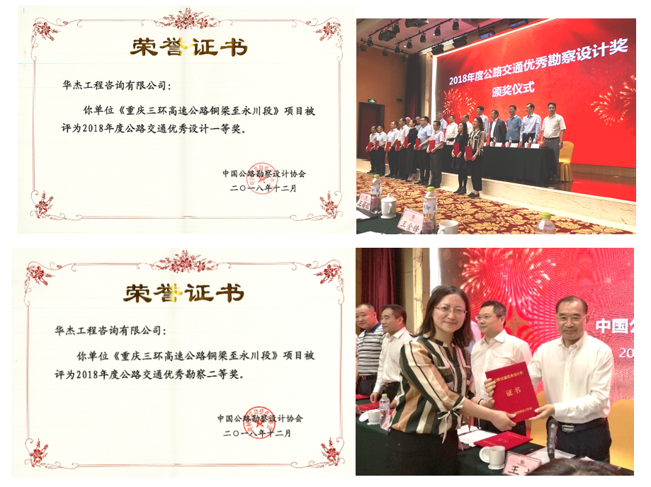 华杰公司荣获中国公路勘察设计协会2018年度公路交通优秀勘察、设计奖 华杰公司荣获中国公路勘察设计协会2018年度公路交通优秀勘察、设计奖